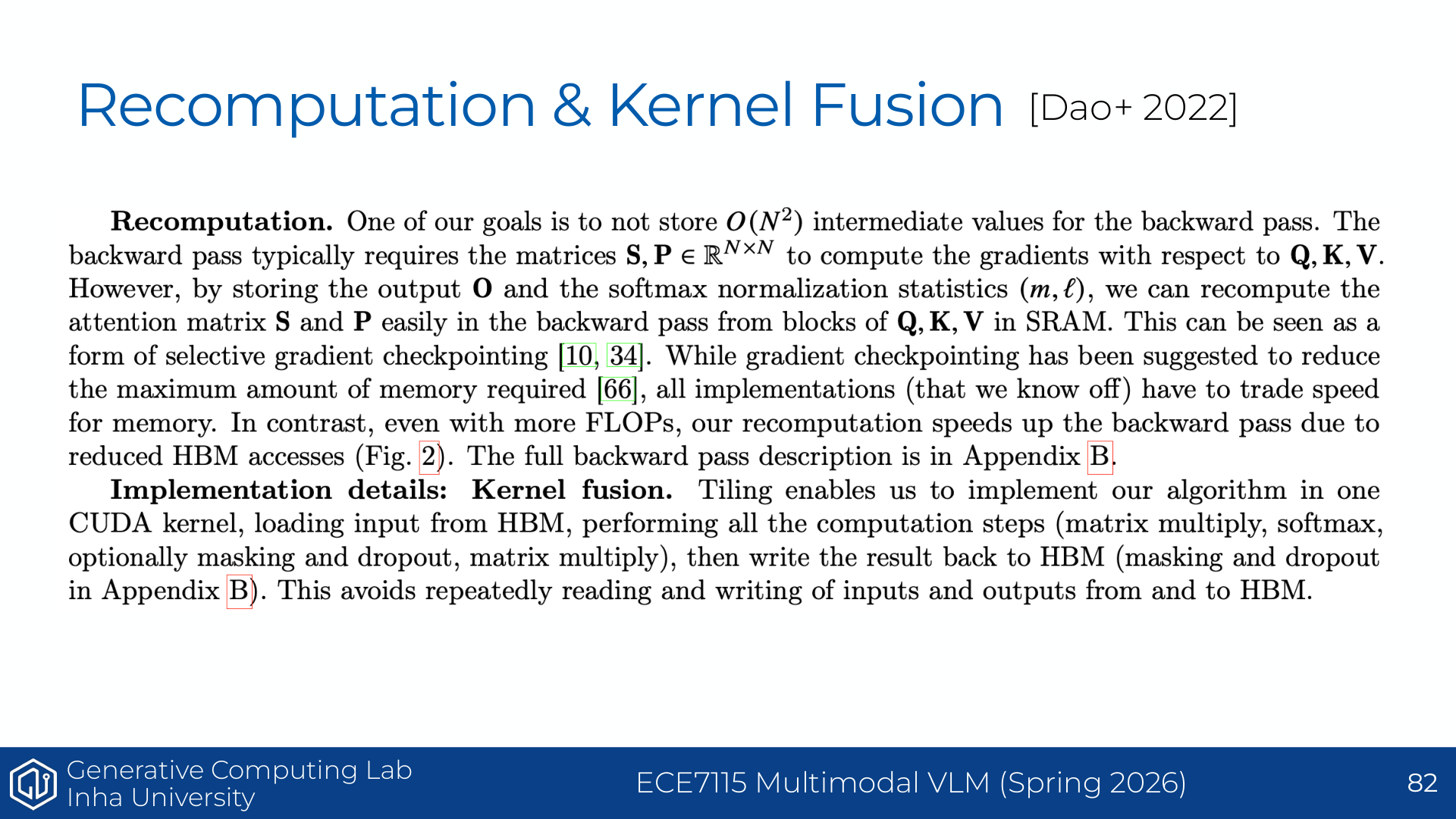 Understanding GPUs - recomputation and kernel fusion